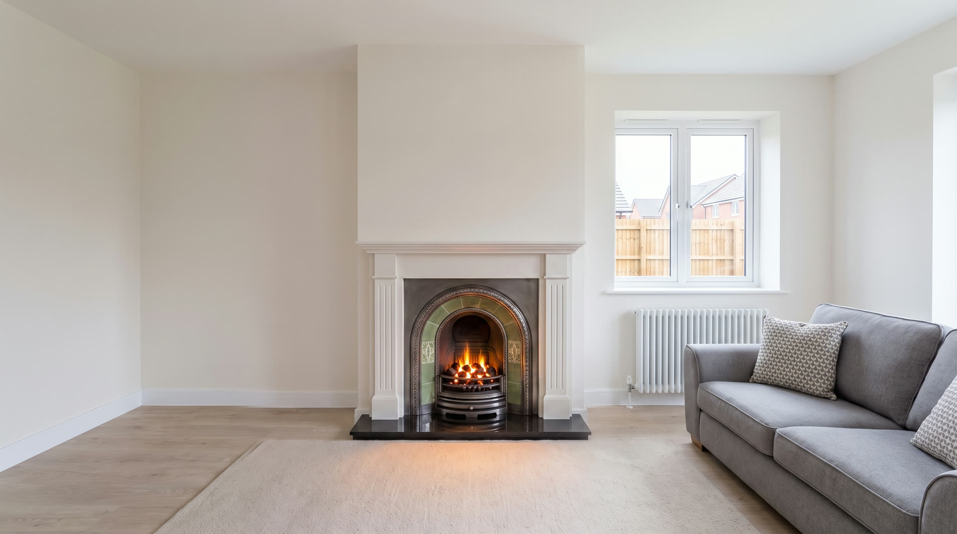The Heritage — painted timber surround with a cast-iron insert