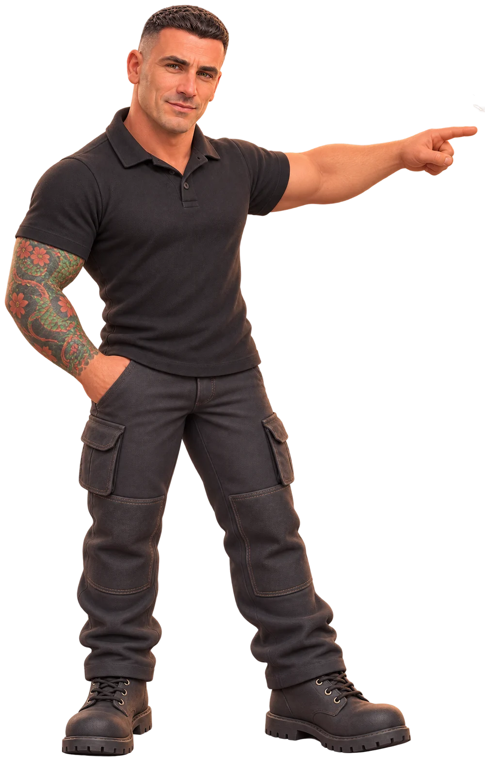 Gareth pointing at his five jobs
